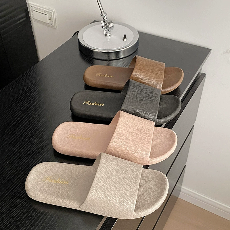 Парные тапочки домашний интерьер ванной противоскользящие тапочки 2024 новый плоский дном дикий мужской и женский холодный тапочки