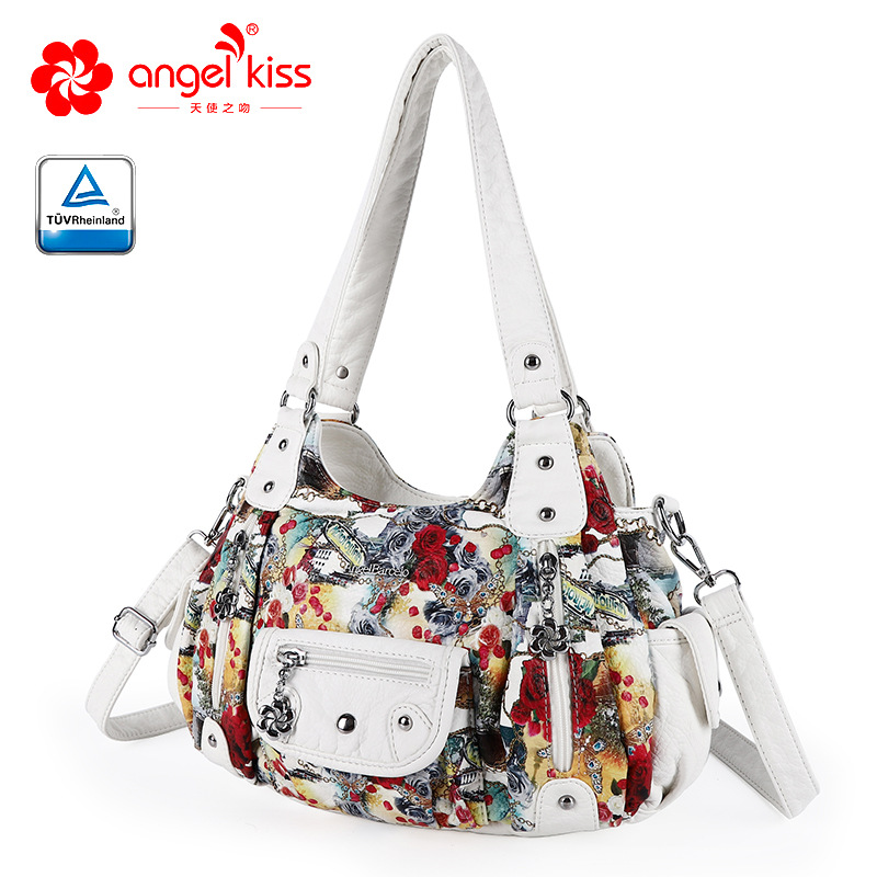 Amazon nuevo multi-funcional bolso de las mujeres multi-color tie-dyed pu casual hombro bolsa de mensajero al por mayor