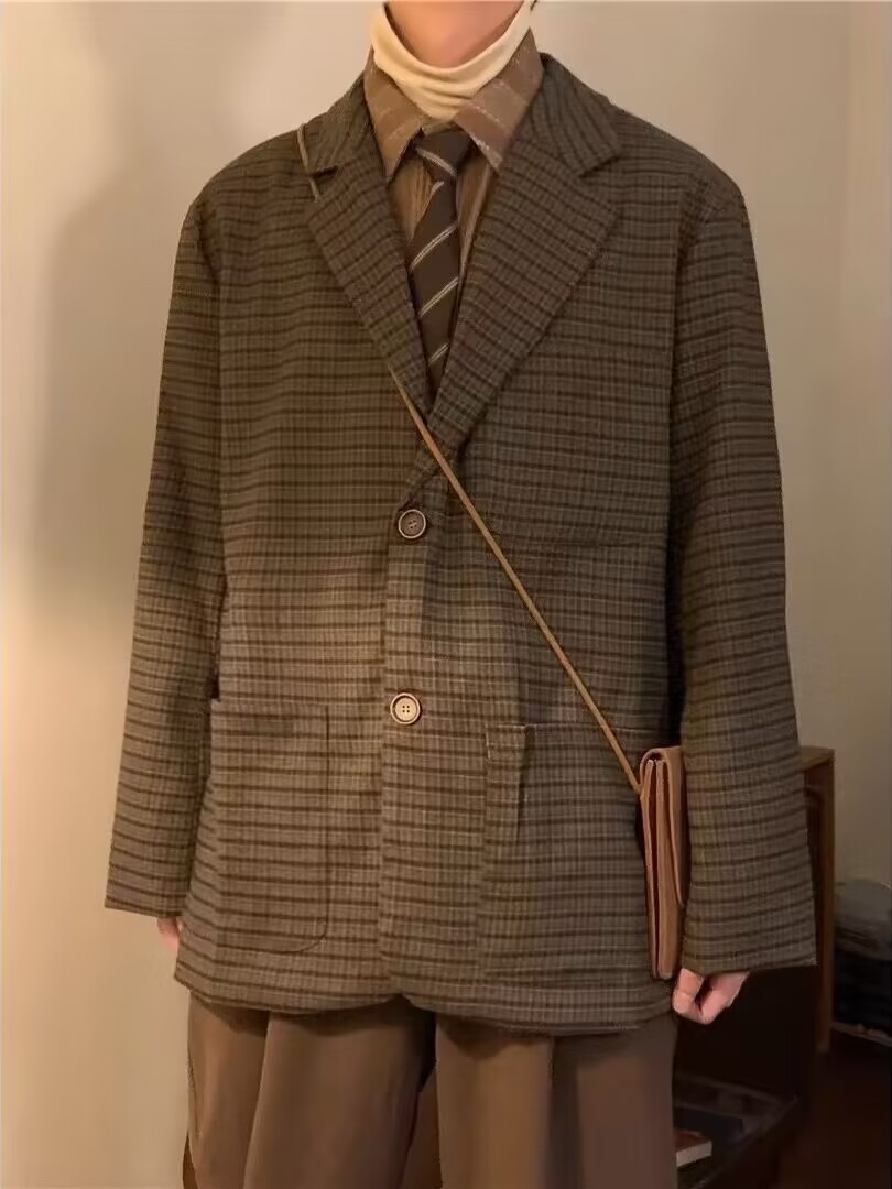 Art de otoño y invierno chaqueta hombre alto sentido traje casual hombre estilo de moda de estilo