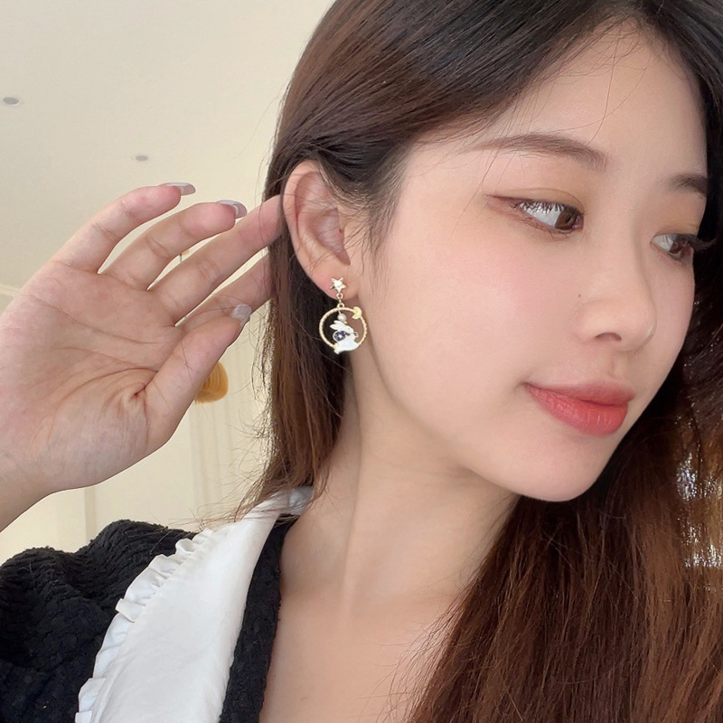 Mignon Lapin Alliage Émail Boucles D'oreilles display picture 3