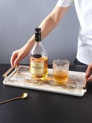 4TXN wholesale light luxury tray rectangular ceramic household key jewelry ornaments ins style teacup cup water