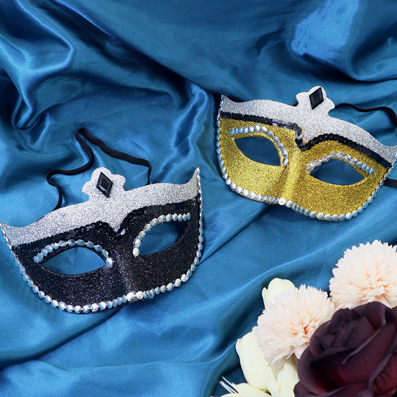 Ball de Halloween polvo máscara de mitad de cara máscara de baile de maquillaje damas disfraz de props máscara de fiesta