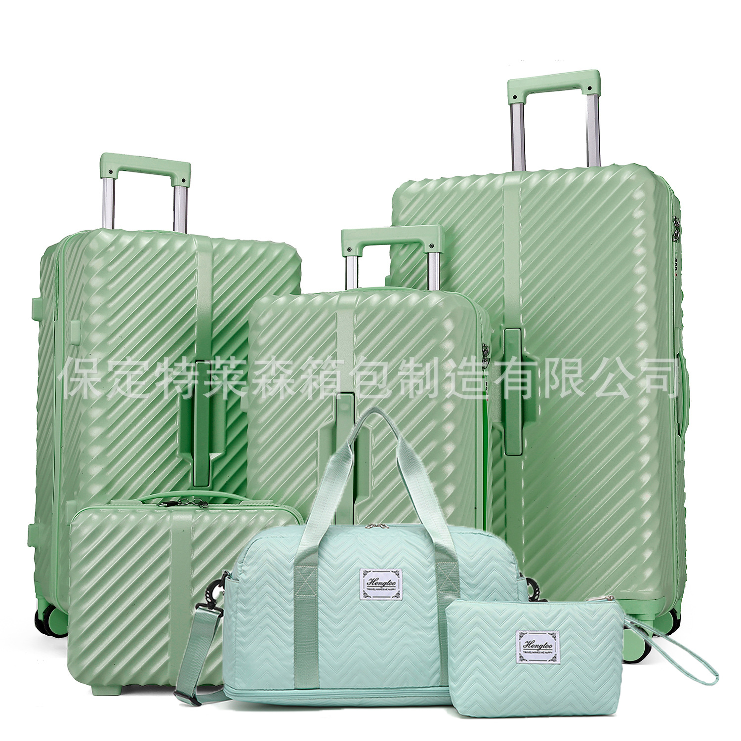 ABS+PC拉杆箱13+20+24+28寸加旅行包化妆包六件套密码箱耐用