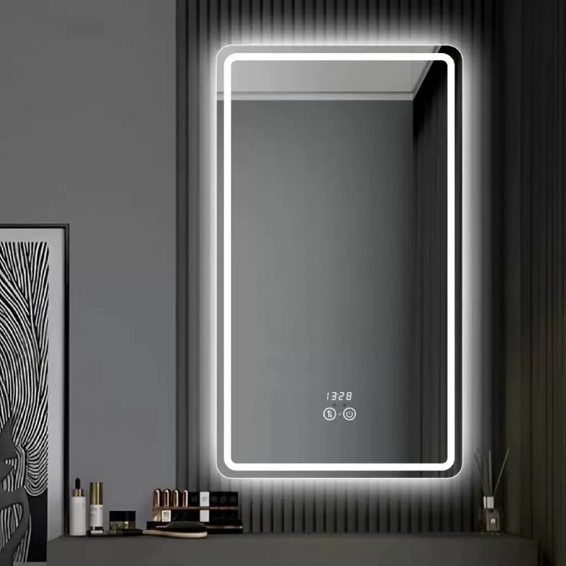 Espejo de baño LED luminoso maquillaje pared espejo claro antifiebla espejo de lámpara de baño simple lujoso espejo inteligente multifuncional