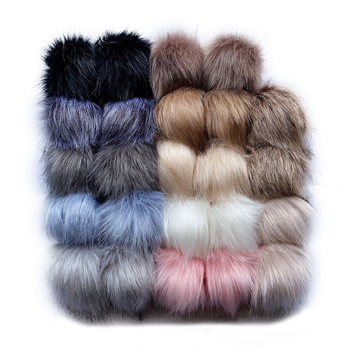 Concealed buckle imitation fox fur ball combination fur ball plush ball imitation fur ball cap ball imitation raccoon artificial fur ball
