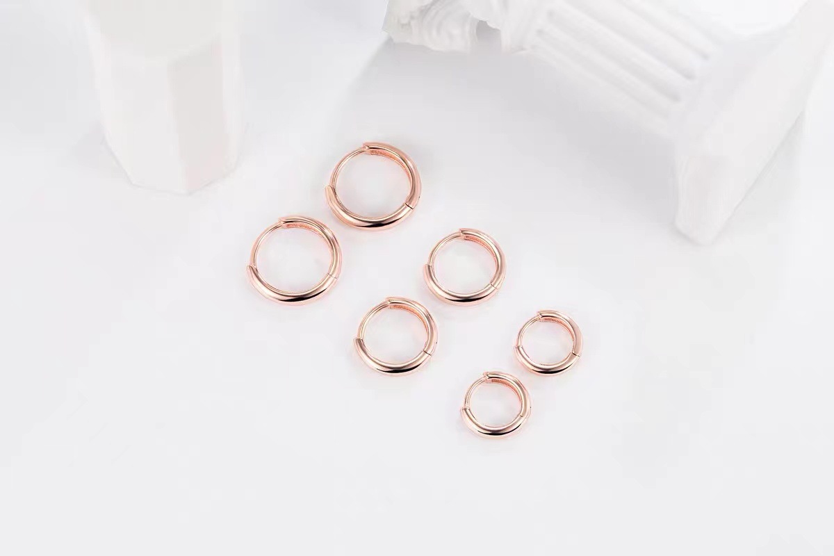 925 pendientes de plata de ley anillo de oreja hueso de oreja clavo de oreja piercing nicho de alto grado sentido anillo liso círculo oreja hebilla pendientes para mujeres