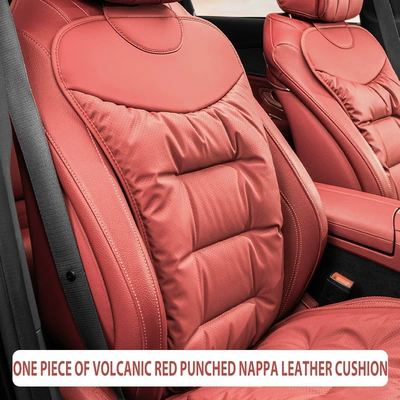 Seat cushion, seat cover – and Comfortable for All Seasons - volcano-red-napa-perforated-breathable-back-cushion-1-piece