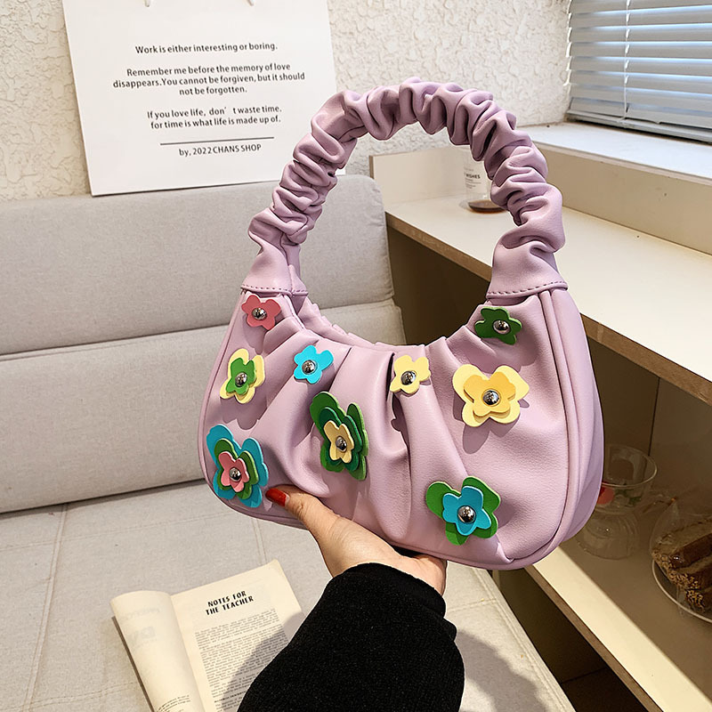 Cloud Flower Plissee-Unterarmtasche mit fortschrittlicher und kleiner Design-Sinn-Tasche für Damen-Umhängetasche_voghion.com