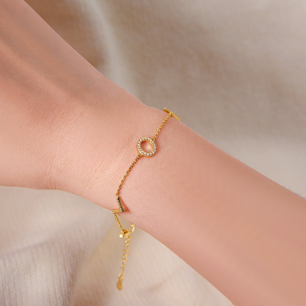 Amor inglés letras diamante pulsera de plata esterlina mujer ins estilo nicho diseño europeo y americano personalidad simple pulsera de circón