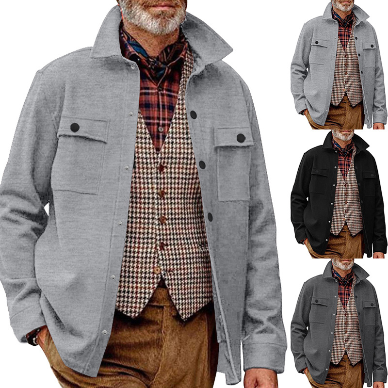 2023 Amazon Comercio exterior transfronterizo europeo y americano de los hombres chaqueta de color sólido de los hombres delgados de un solo pecho de la chaqueta de los hombres top