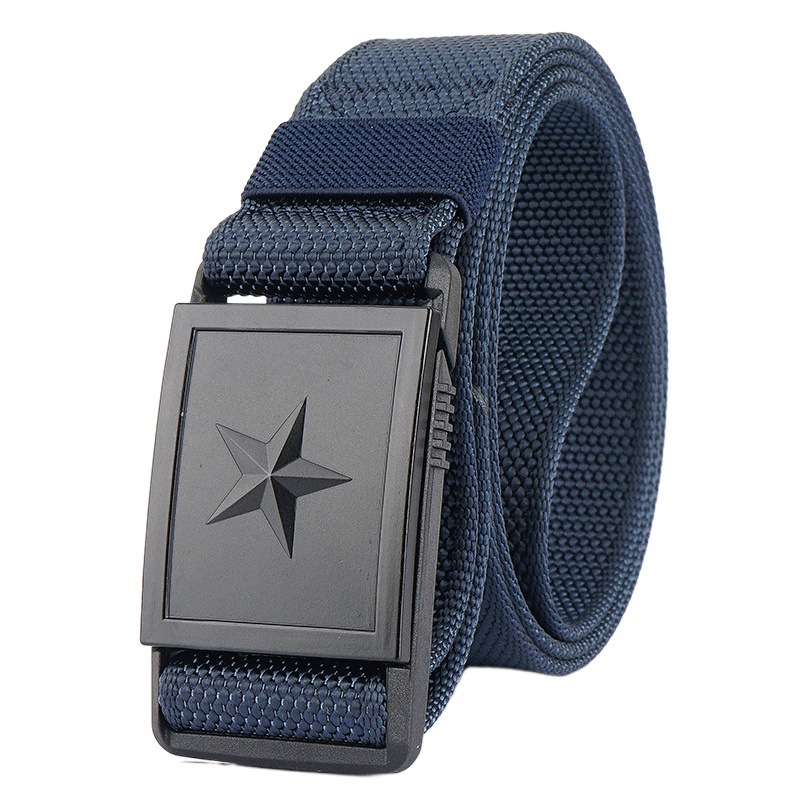 Nueva hebilla automática de cinco estrellas ventilador militar cinturón táctico de nylon para hombres Pantalones deportivos al aire libre con cinturón de tela de entrenamiento militar juvenil