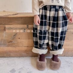 2023 New Children's Winter Clothing Children's Korean Style Velvet Casual Pants Girls Autumn Harem Pants 21867