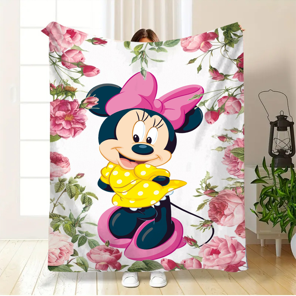 Transfronterizo TEMU Mickey Mouse flange manta suave cálida Mickey Mickey Mouse manta animada
