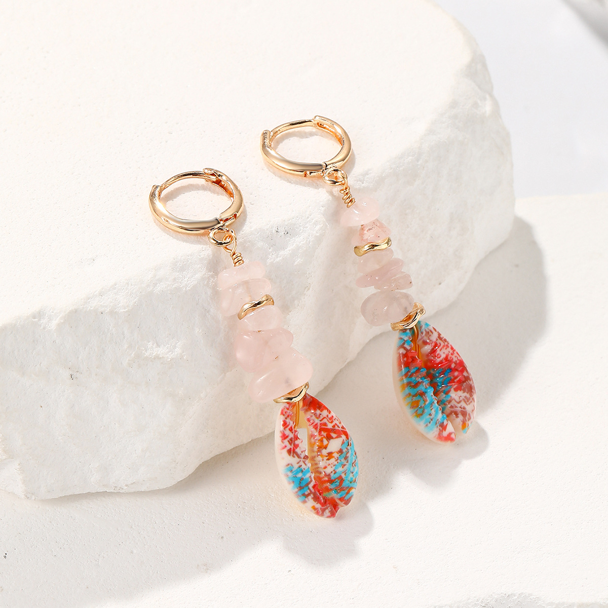 7g Weight Iron Ear Needle Material Drop Earrings Classification 1 Pair Quantity Holiday, Beach Occasion Shell Material Shell Pattern Spring&Summer Season Women's Gender Plating Design Hawaiian, Vacation Style 1 Pair Hawaiian Vacation Shell Plating Shell Drop Earrings 4