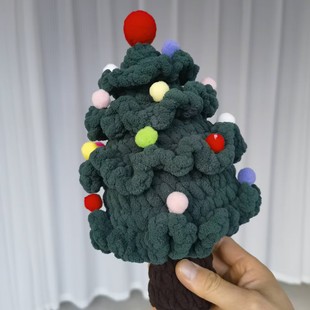 Hand-woven Christmas tree finished ice strip thick wool Garland cute keychain pendant creative Christmas gift
