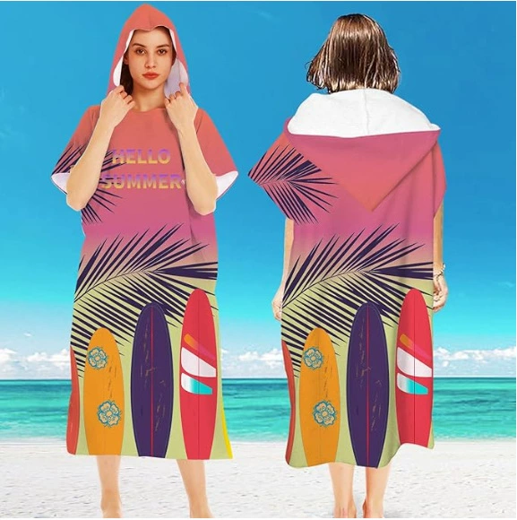 2 дня для волос скейтборд цифровая печать пляжное полотенце для взрослых с капюшоном