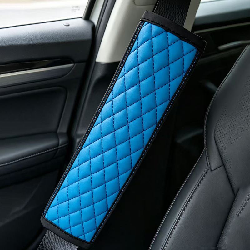 Cross-border diamond quilted leather shoulder pad, comfortable and breathable seatbelt protector, car seatbelt shoulder pad