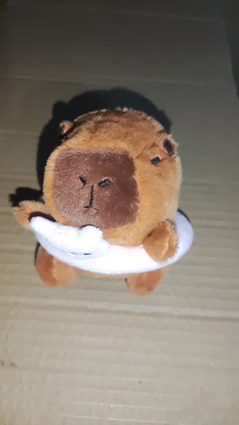 Kapibara puf puf pulseras Kapibara puff puff doll pellizco muñeco de peluche capibara colgante chirrido