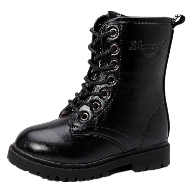 Girls' Short Boots Winter 2026 New Korean Style British Style High-Top Fleece-Lined Kidsren's Boots Little Girls' Single Boots