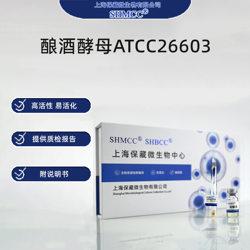 酿酒酵母ATCC26603 糖蜜木材水解液发酵 酒精生产菌 标准菌株0代