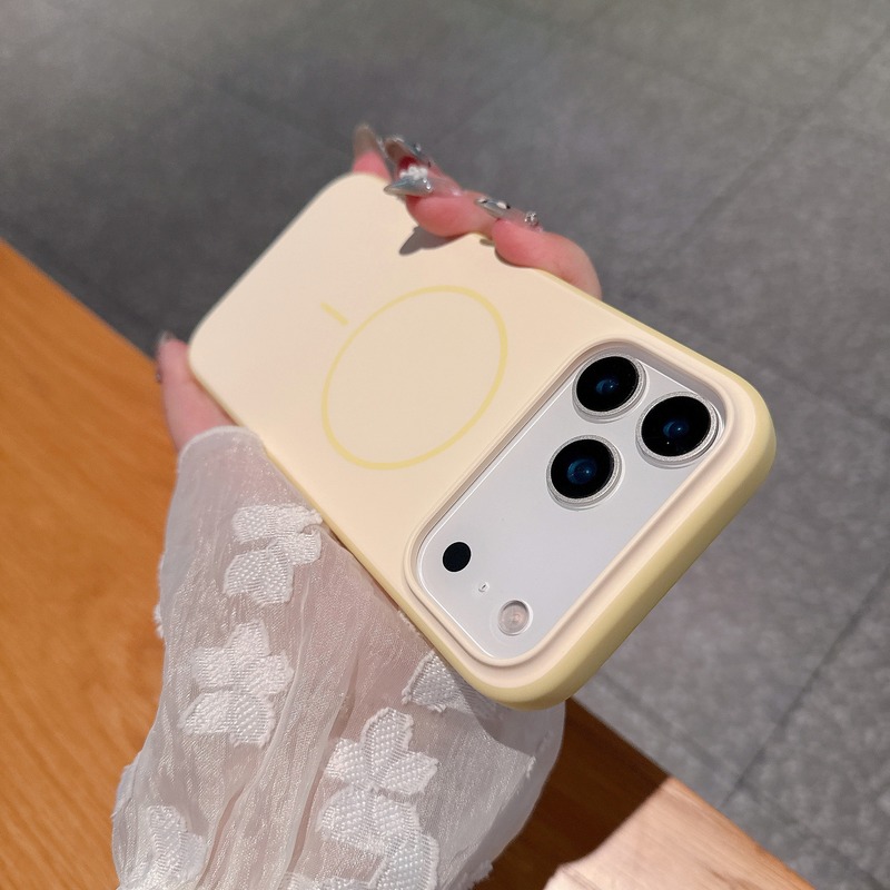 iPhone17系列新款撞色手机壳苹果16Promax简约15纯色大孔磁吸软壳|undefined