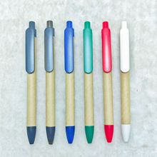 厂家批发按动牛皮纸管笔广告笔环保牛皮纸圆珠笔中性笔定制logo