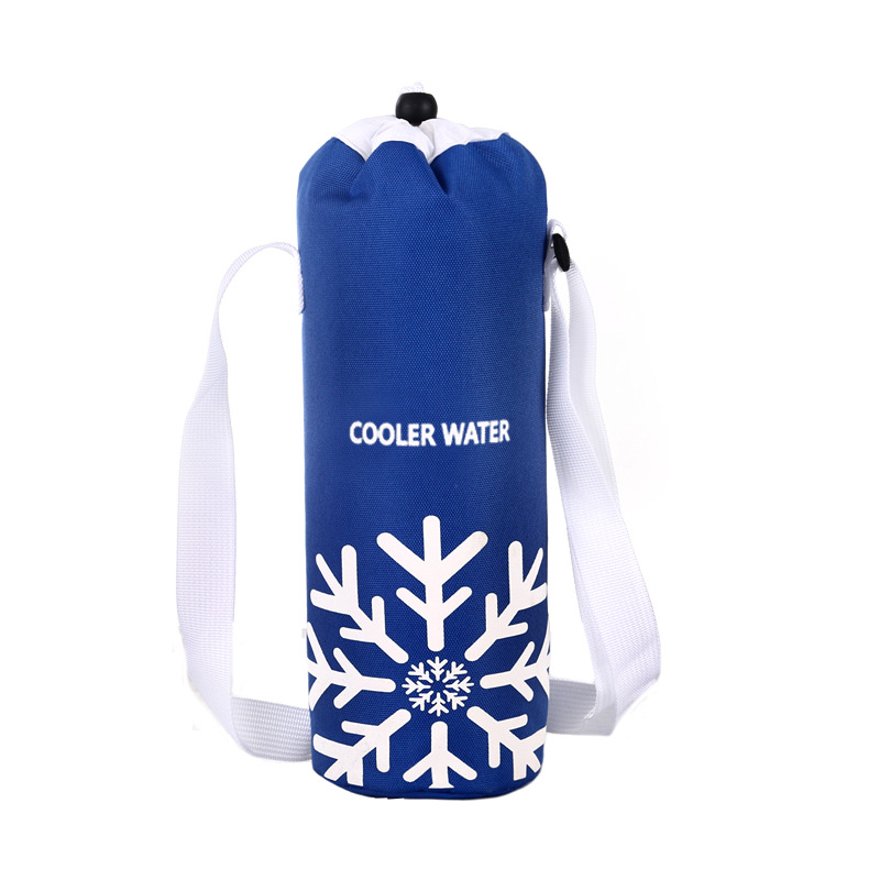 Funda aislante de bolsa de hielo de tela Oxford Funda protectora de botella de agua caliente plegable para picnic al aire libre Bolsa de taza de mantenimiento fresco de viaje LOGO