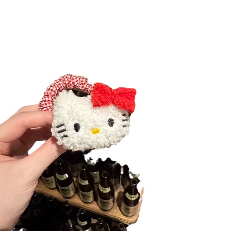 Китти Hello Kitty, карикатурная милая резинка для волос, плюшевые куклы, аксессуар для волос, простой и элегантный дизайн