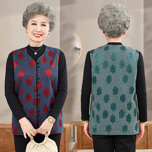 Vest for the Elderly Grandma's Autumn Vest Coat plus size Mother's Waistcoat for the Elderly's Spring and Autumn Wife's Outer Wear