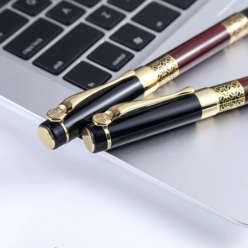 Ретро метал pen rollerball, древесный узор, винтажные наборы подарков и коробки, легкий 0,102 кг