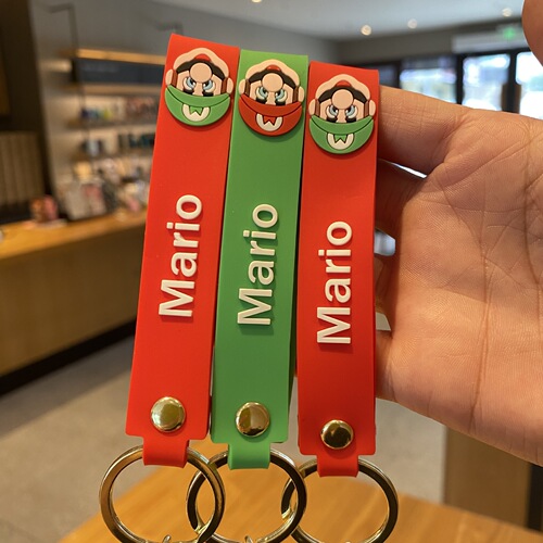 Super Mario Cartoon Keychain Mario 3D Doll School Bag Pendant Car Keychain Boys Small Gift