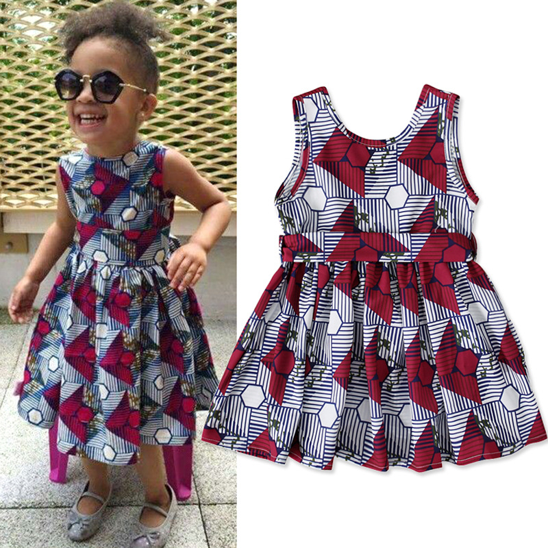 Girls European And American Summer Skirt African Bohemian Style Dress + Belt Two-piece Children's Clothing Ins