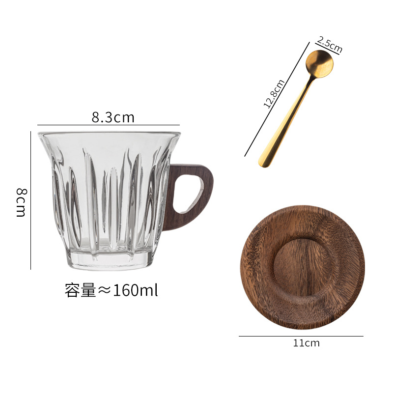 Transfronterizo sucio taza de café blanco australiano exquisito vidrio casero italiano taza de latte set de nuez