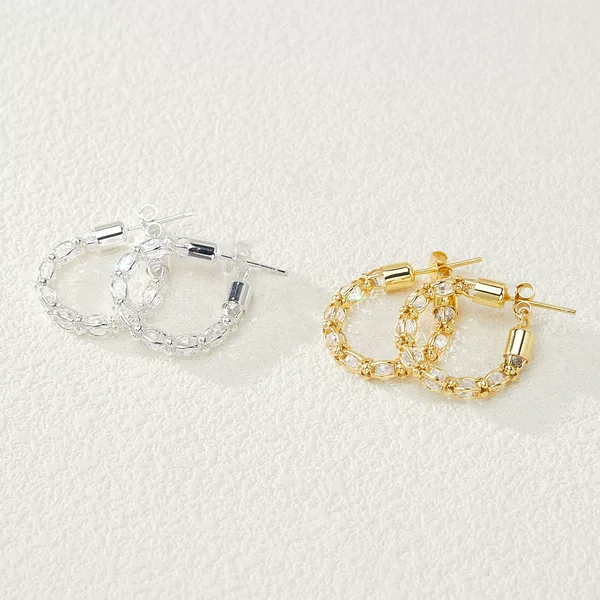Italian Lantern Zircon Jewelry S925 Silver Sparkling Zircon High-End Earrings Xhs Silver Earrings High-End Wholesale