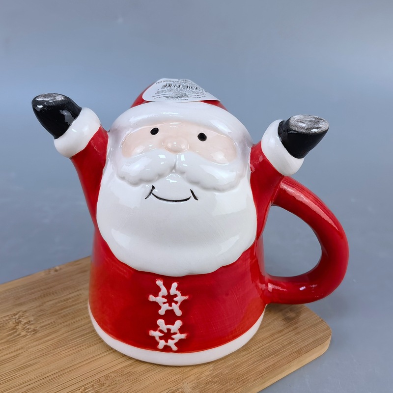Taza navideña de cerámica, taza de leche con diseño de muñeco de nieve navideño, taza de agua, taza de oficina, taza con relieve 3D, regalo de Navidad