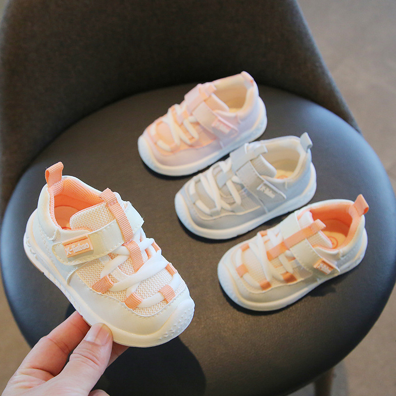 Zapatos de bebé para niños pequeños zapatos de bebé de fondo suave 0-1-3 1 año 2 primavera y otoño zapatos cerrados para niños y niños malla transpirable
