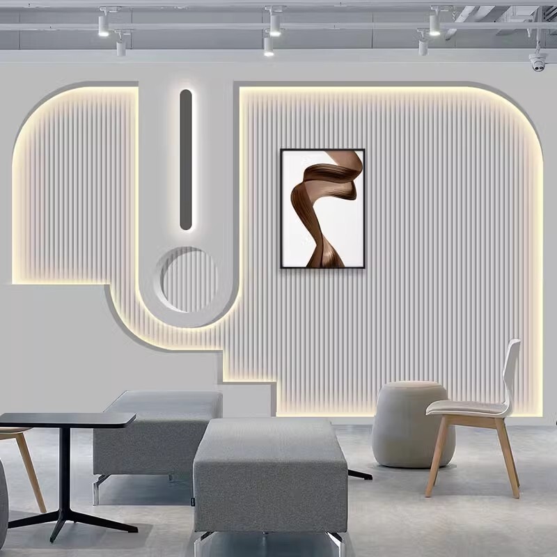 8d公司前台背景墙壁纸仿大理石纹logo形象墙纸美容院吧台壁画墙布|undefined