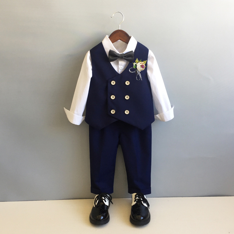 Children's suit suit boys' autumn and winter flower girl wedding dress baby's one-year-old children's suit piano costume summer