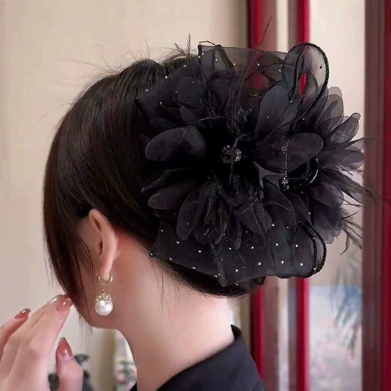 工場直販スーパーフェアリーフラワーグリッパー、高級ヘアアクセサリー、女性用多用途サメクリップ、後頭部用スイートヘアクリップ|undefined