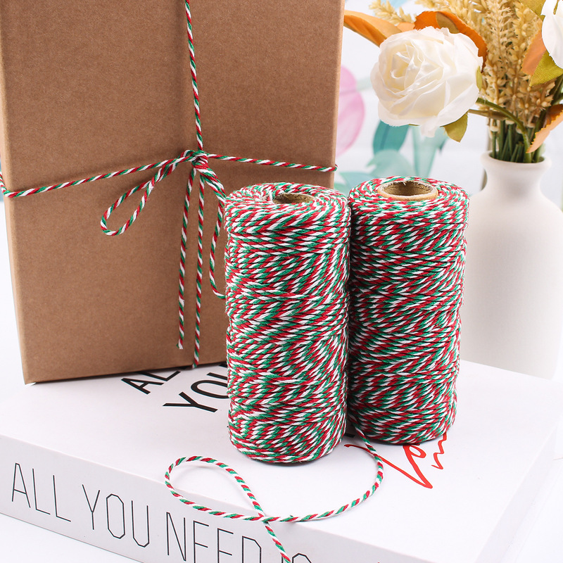 2mm Color Cotton Rope Christmas Gift Packaging Binding Rope Red and Green Cotton Line Hand-woven DIY Hangtag Cotton Rope 2mm Color Cotton Rope Christmas Gift Packaging Binding Rope Red and Green Cotton Line Hand-woven DIY Hangtag Cotton Rope