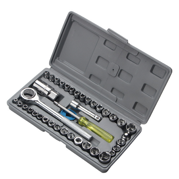 40-piece set of car and motorcycle combination tool sockets, tool box set, wrench socket combination tool kit