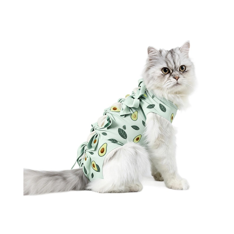 Ropa de esterilización para mascotas, ropa de recuperación de una pieza con lazo para sujetar, vendaje anti-lamido para gatos después de cirugía de esterilización, ropa de esterilización transpirable y elástica. image 6