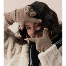 爱丁堡复古麻花元素手套100%山羊绒露指可触屏保暖加长2025新款冬