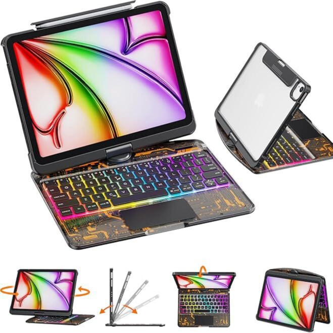 Transparent Rotating iPad Magic Keyboard Suitable for Apple Air5 All-In-One Pro 11inch Protective Case 4-Shell Tablet Computer Transparent Rotating iPad Magic Keyboard Suitable for Apple Air5 All-In-One Pro 11inch Protective Case 4-Shell Tablet Computer