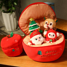 圣诞节平安果玩偶礼物苹果麋鹿老人公仔毛绒玩具儿童布娃娃圣诞树
