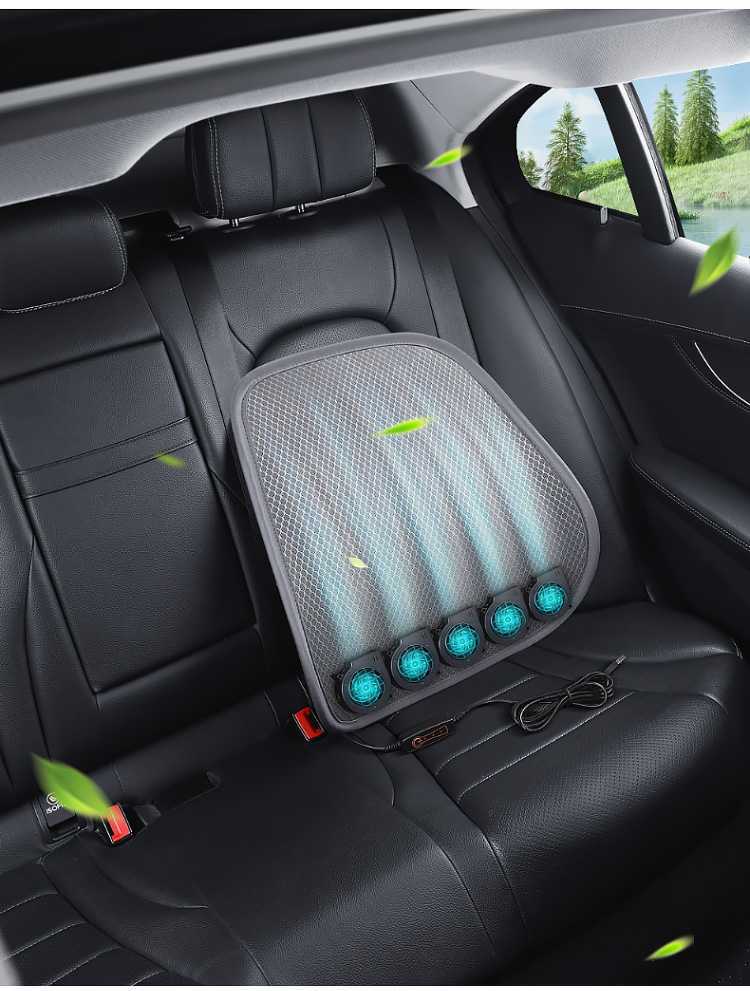 Summer Lumbar Support Cooling USB Fan Backrest Cushion Office Waist Support with Three Adjustable Wind Speeds