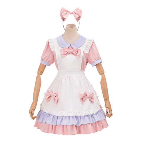 Japanese maid lolita soft girl skirt COS anime cream sweetheart cafe cute maid uniform suit