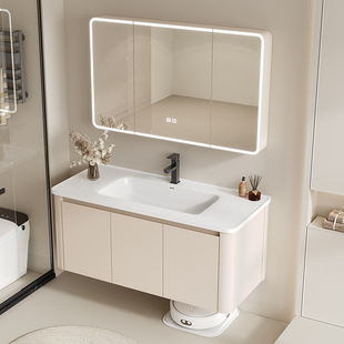 Creamy Wind Space Aluminum Round Corporation Cabinet Cemetery Together toilet Basin Cabinet Combination Channel Honeycomb Aluminum Pot