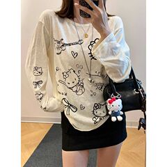亚马逊速卖通eBay独立站慵懒风薄款长袖t恤女宽松防晒罩衫上衣潮