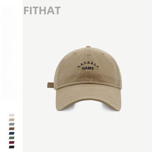 Unisex minimalist versatile fashionable letter embroidery washed soft brim baseball cap four-season version Korean style bucket hat